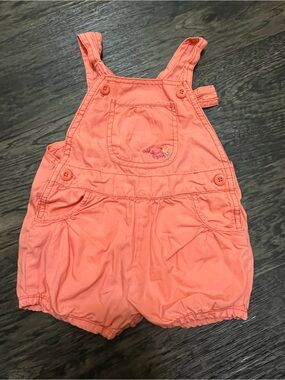 OshKosh B'gosh Coral Short Overalls Romper